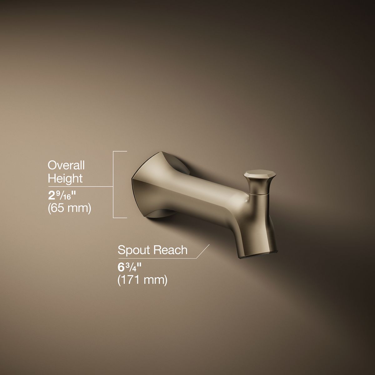 3/4 view of product with dimensions