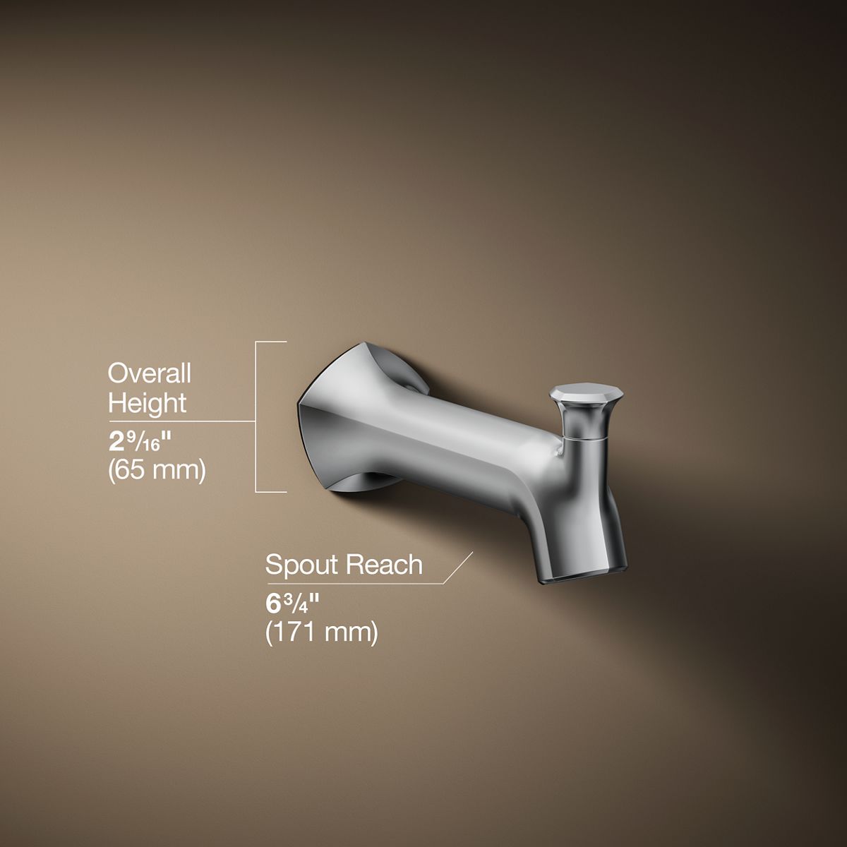 3/4 view of product with dimensions