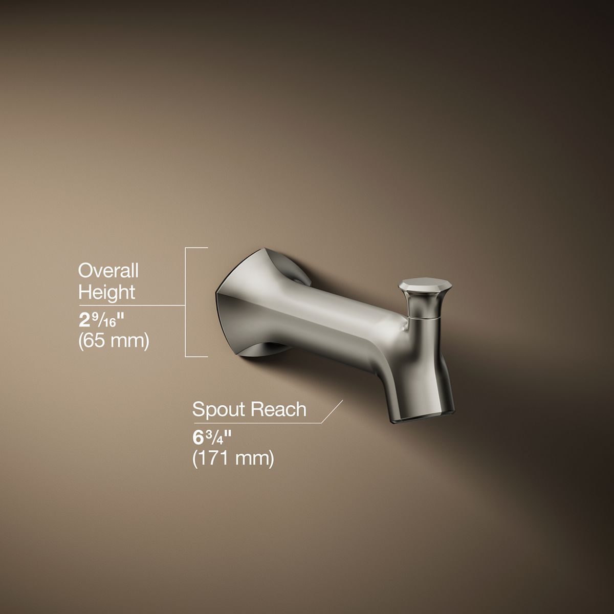 3/4 view of product with dimensions