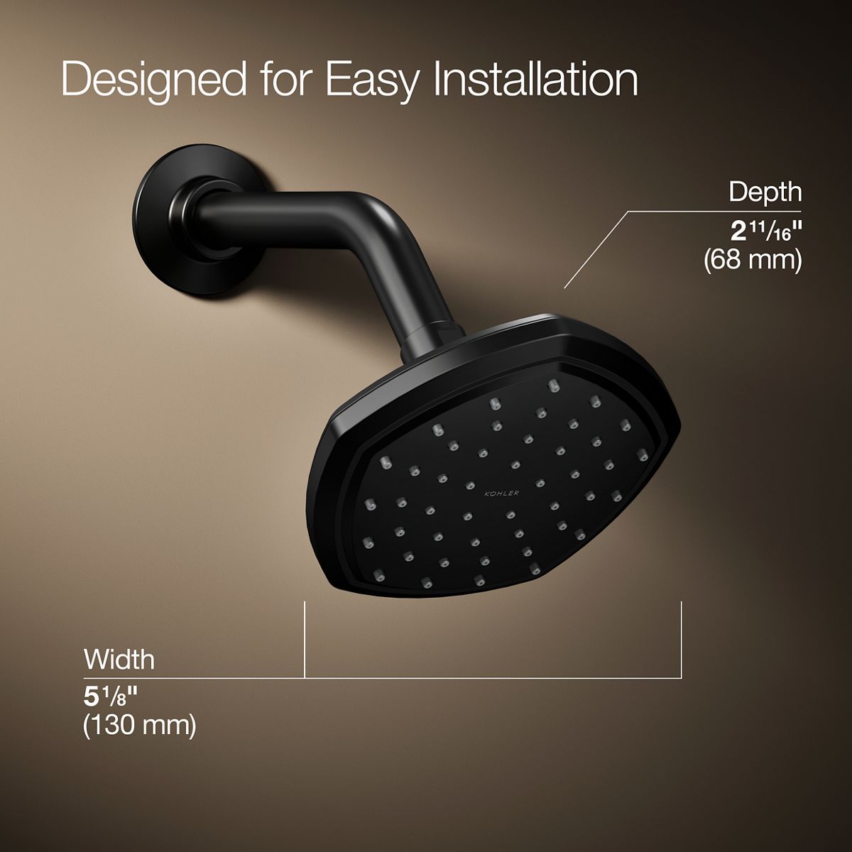 3/4 view of product with dimensions