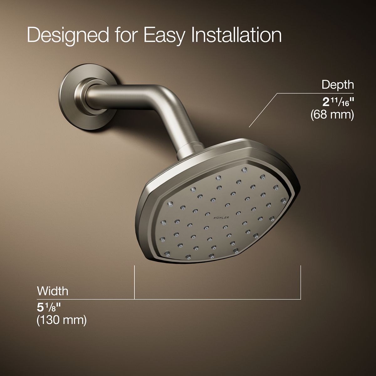 3/4 view of product with dimensions