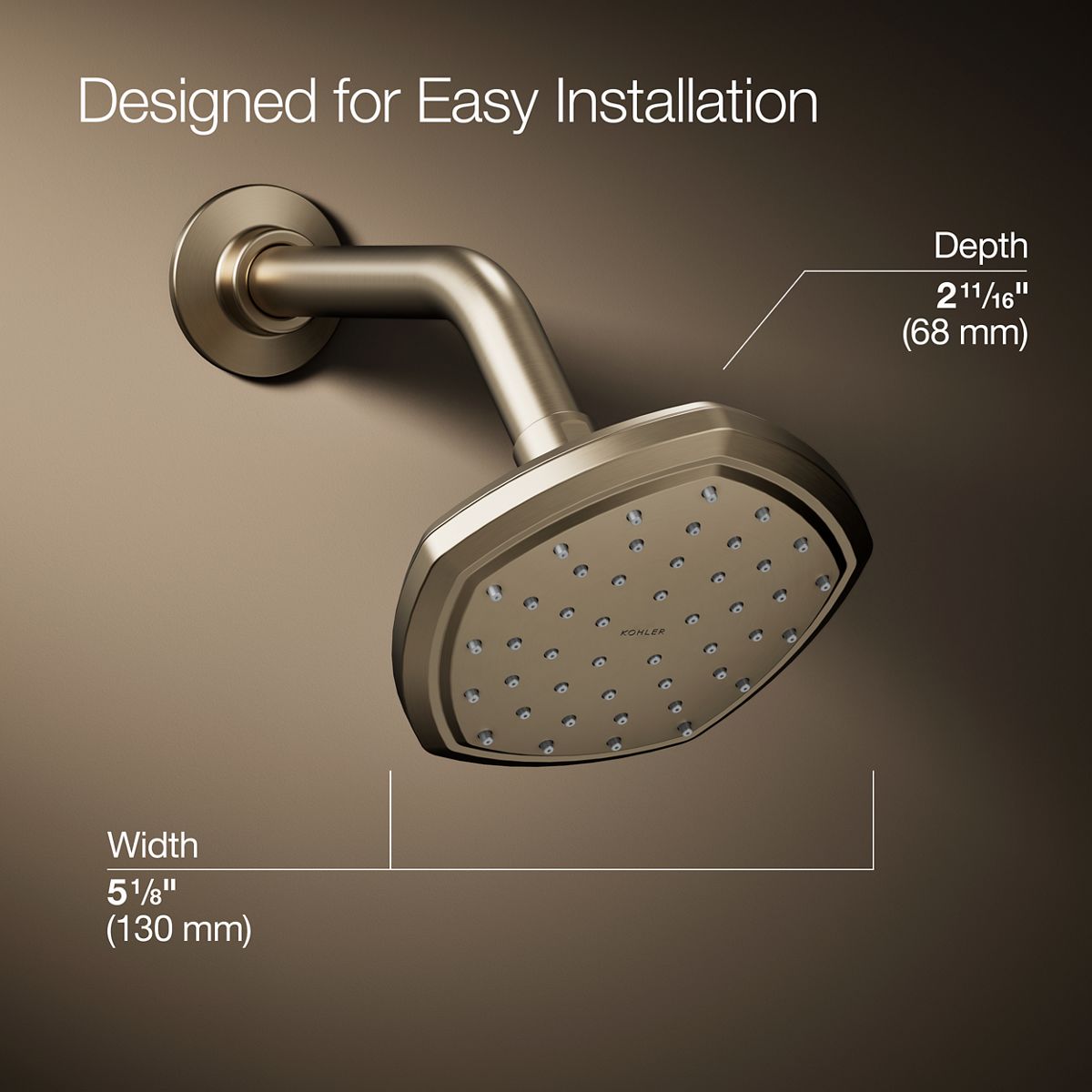 3/4 view of product with dimensions