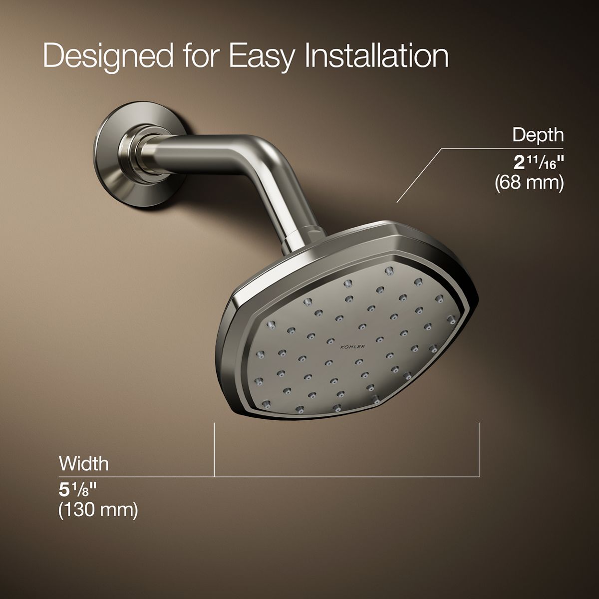 3/4 view of product with dimensions