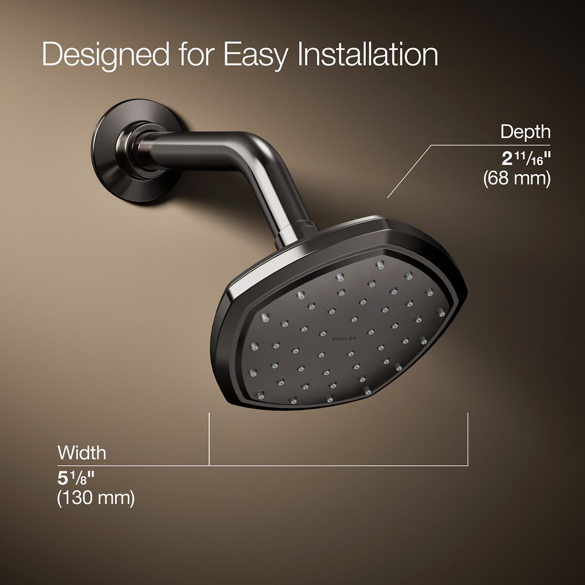 3/4 view of product with dimensions