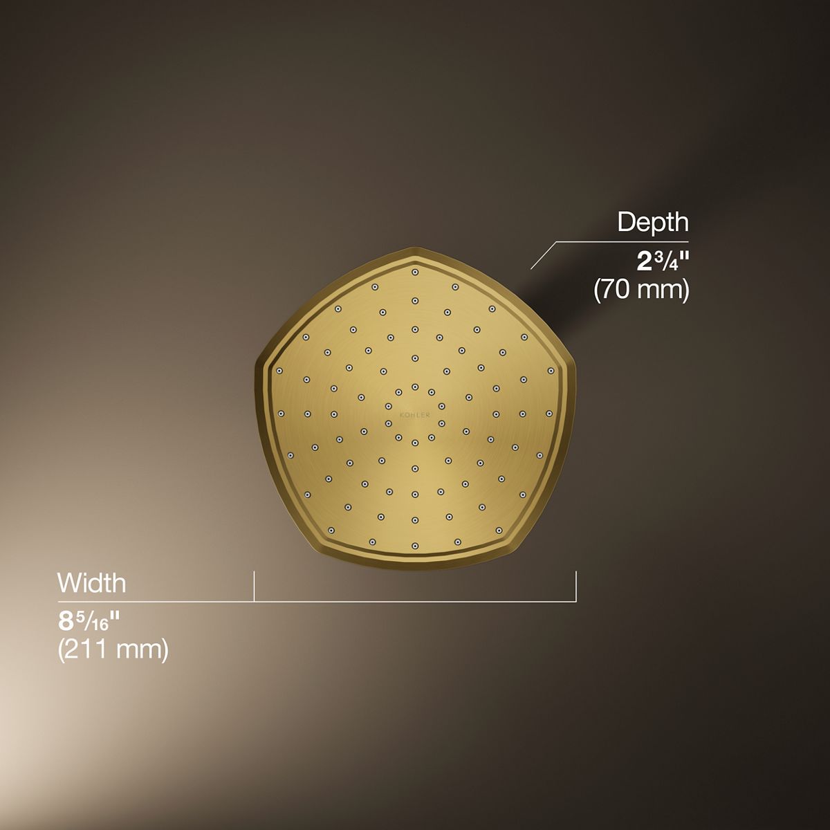 3/4 view of product with dimensions