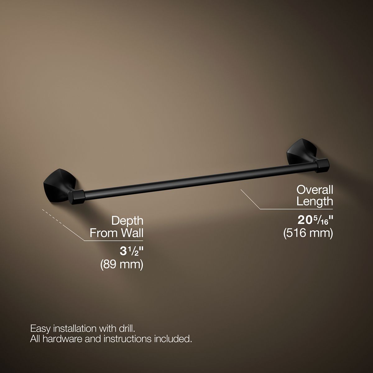 3/4 view of product with dimensions