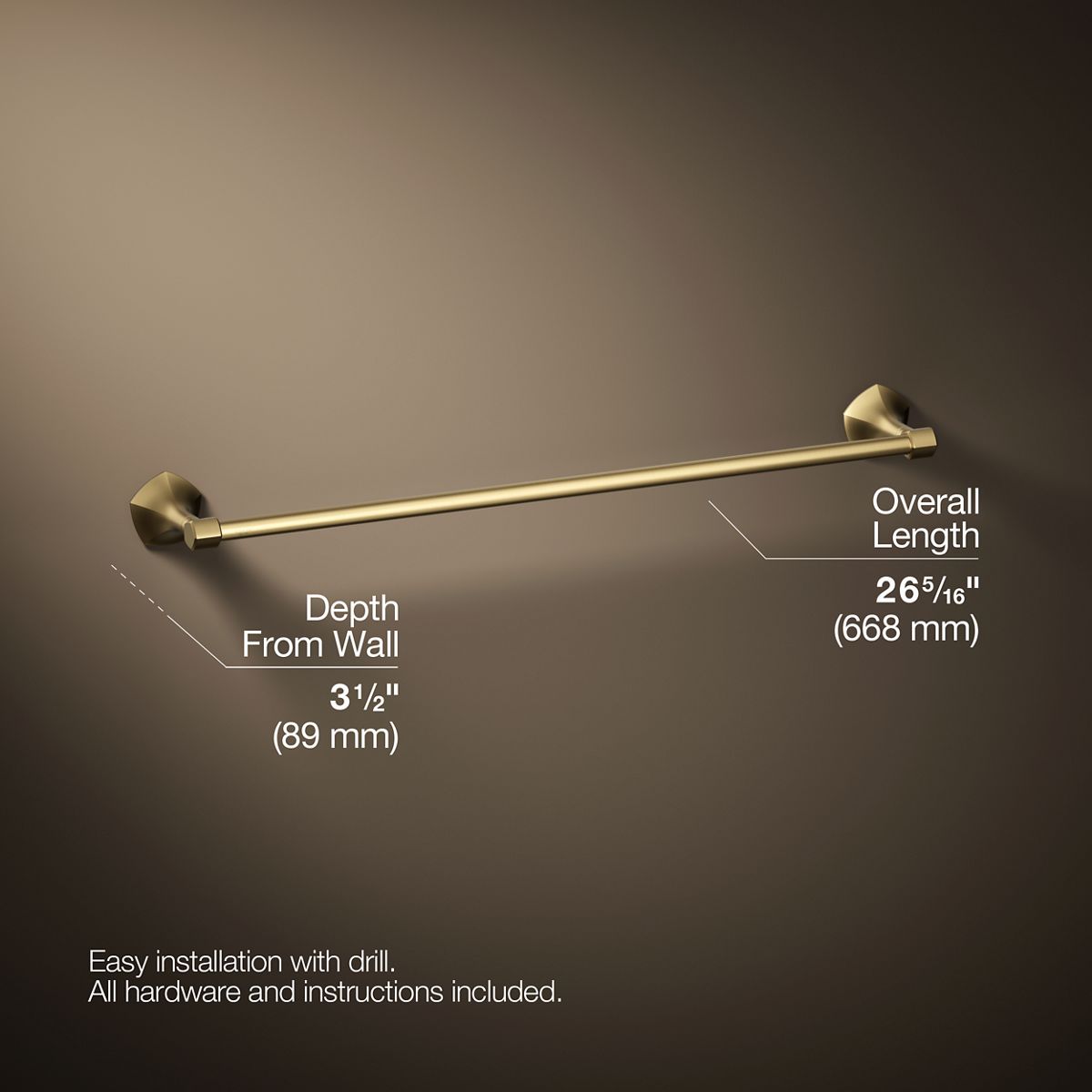 3/4 view of product with dimensions