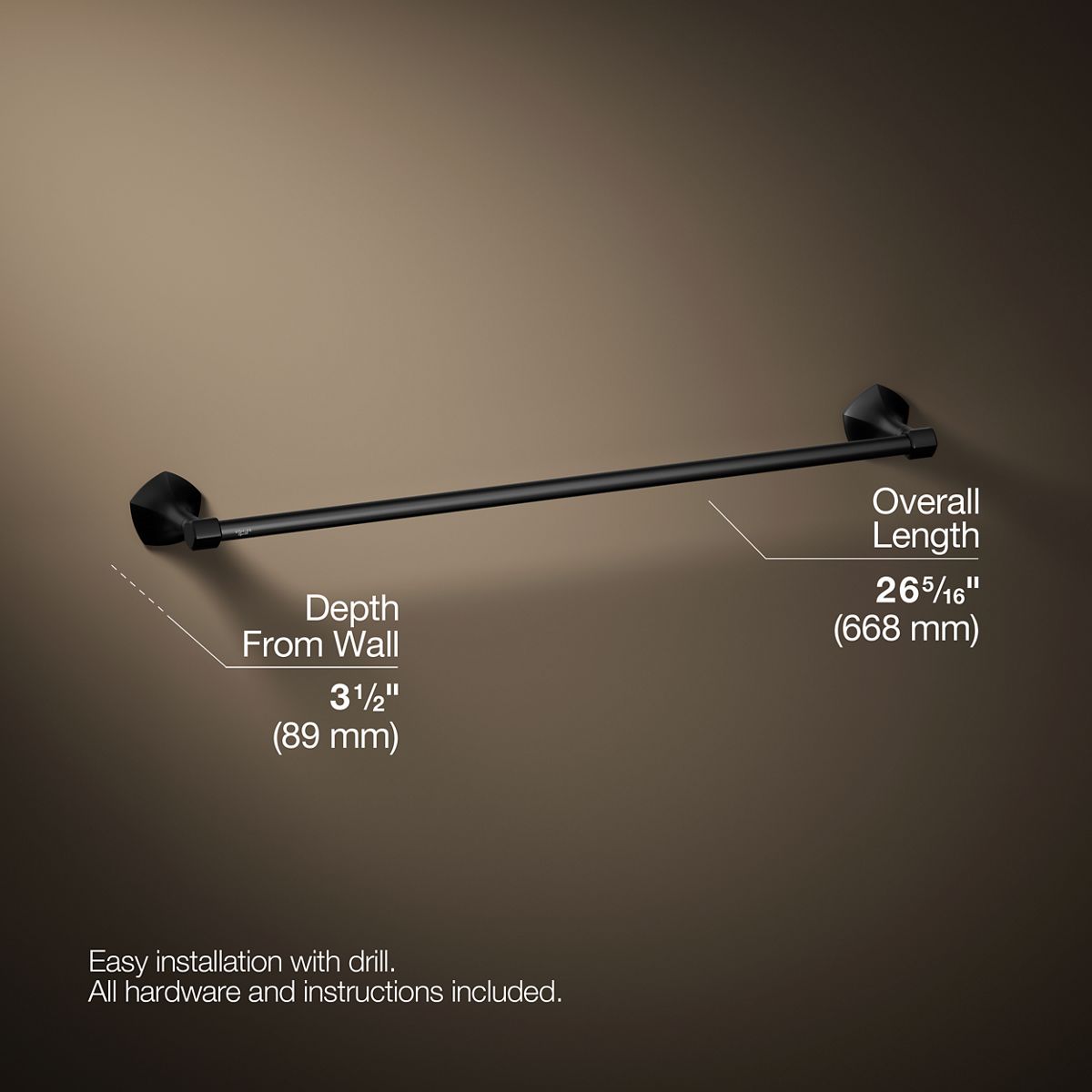 3/4 view of product with dimensions