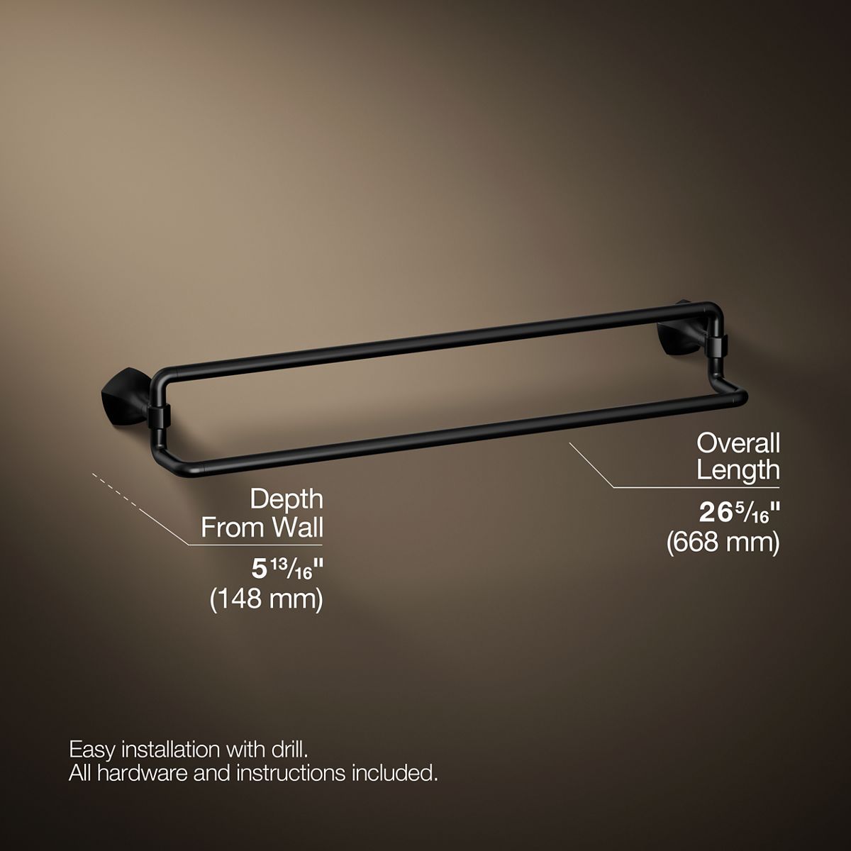 3/4 view of product with dimensions