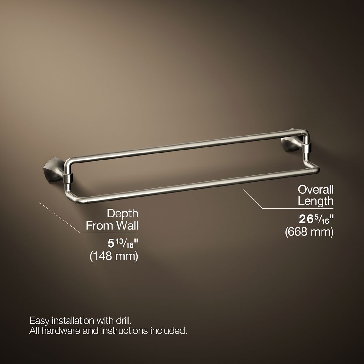 3/4 view of product with dimensions