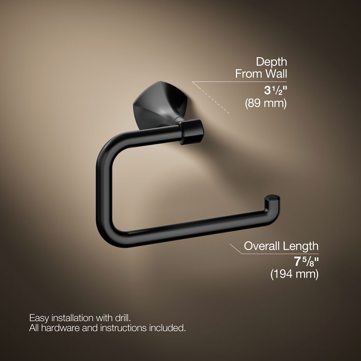 3/4 view of product with dimensions
