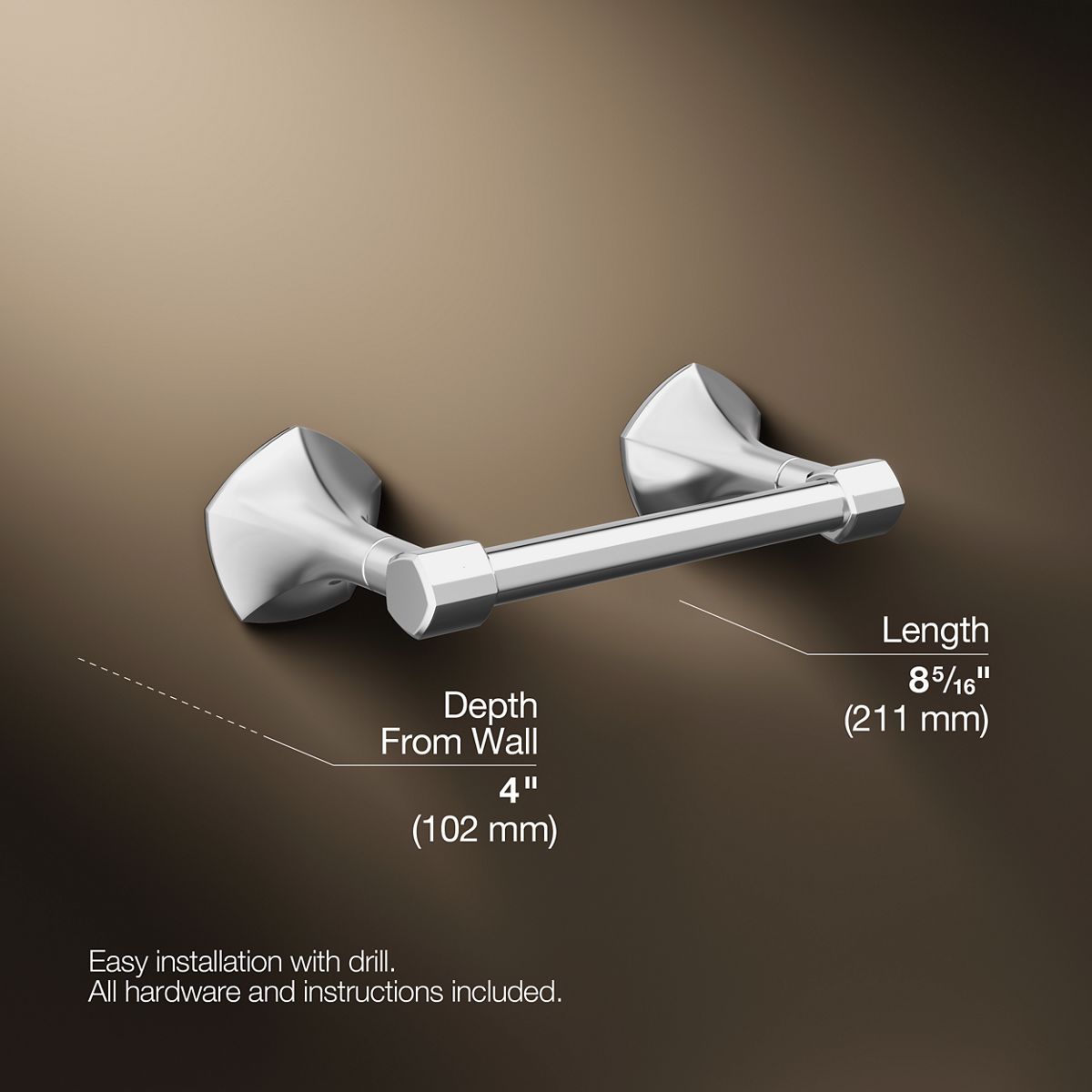 3/4 view of product with dimensions