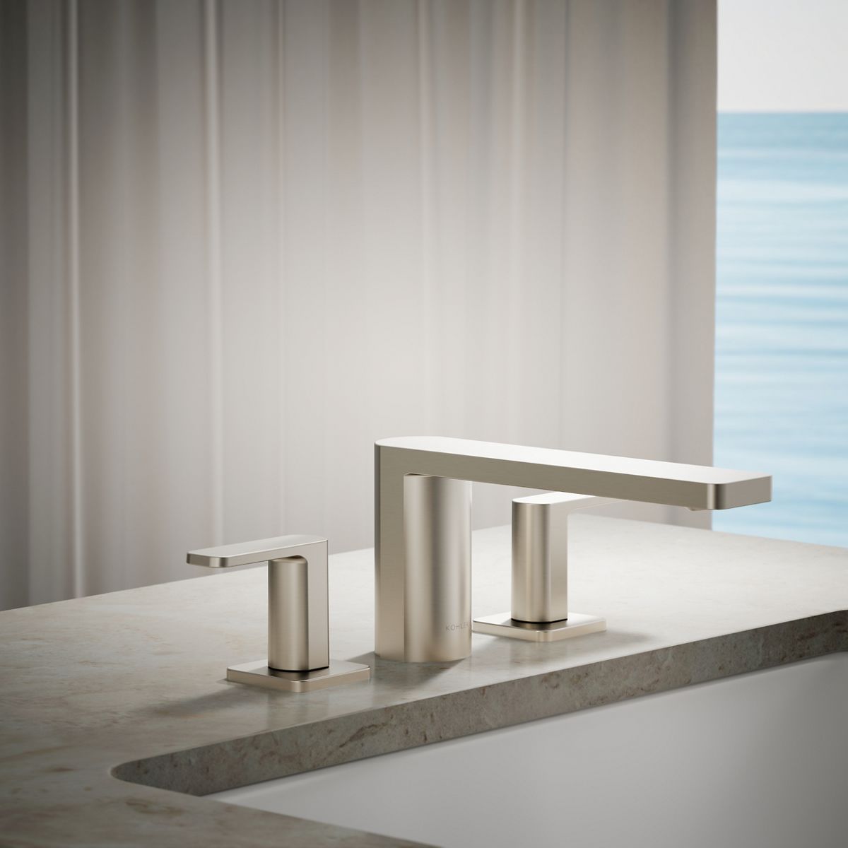 赫月光　4枚セット Parallel Two-Handle Deck-Mount Bath Faucet | K-27121-4 | KOHLER