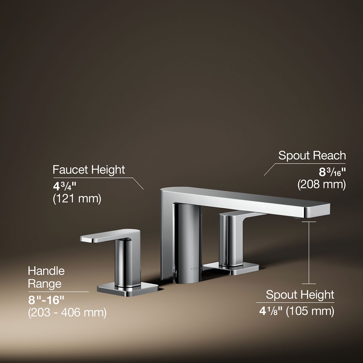 3/4 view of product with dimensions