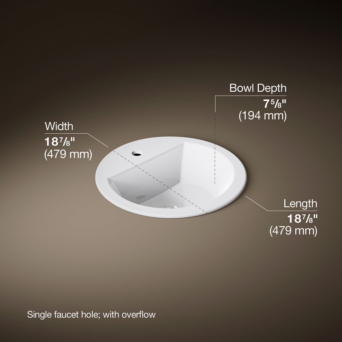 3/4 view of product with dimensions