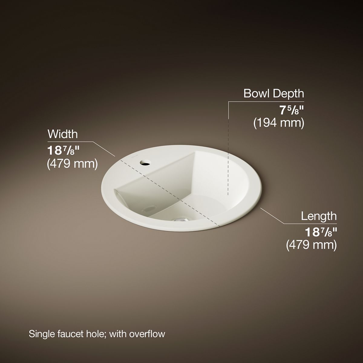 3/4 view of product with dimensions