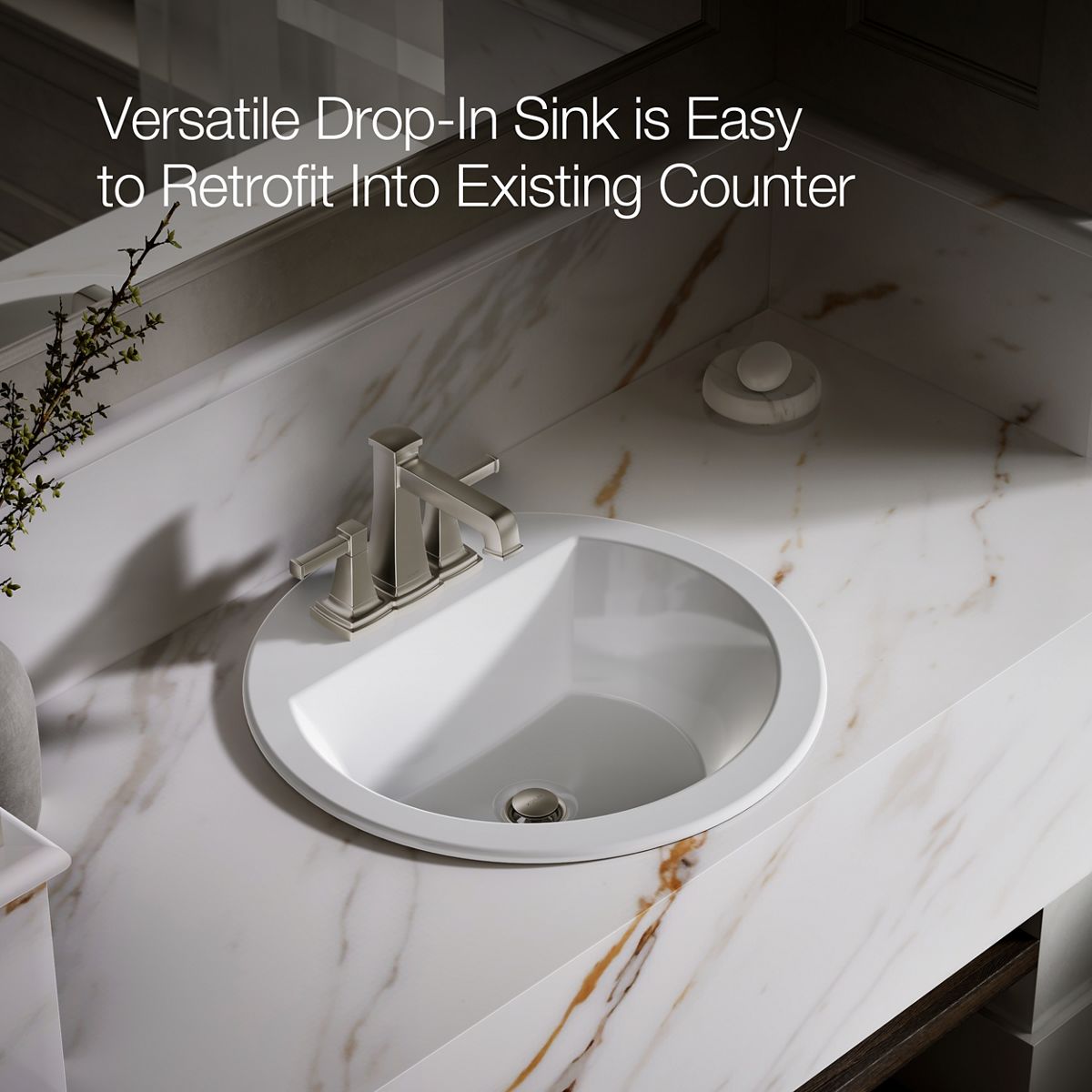 KOHLER | K-2714-4 | Bryant Round Drop-In Sink w/ 4-Inch Centers