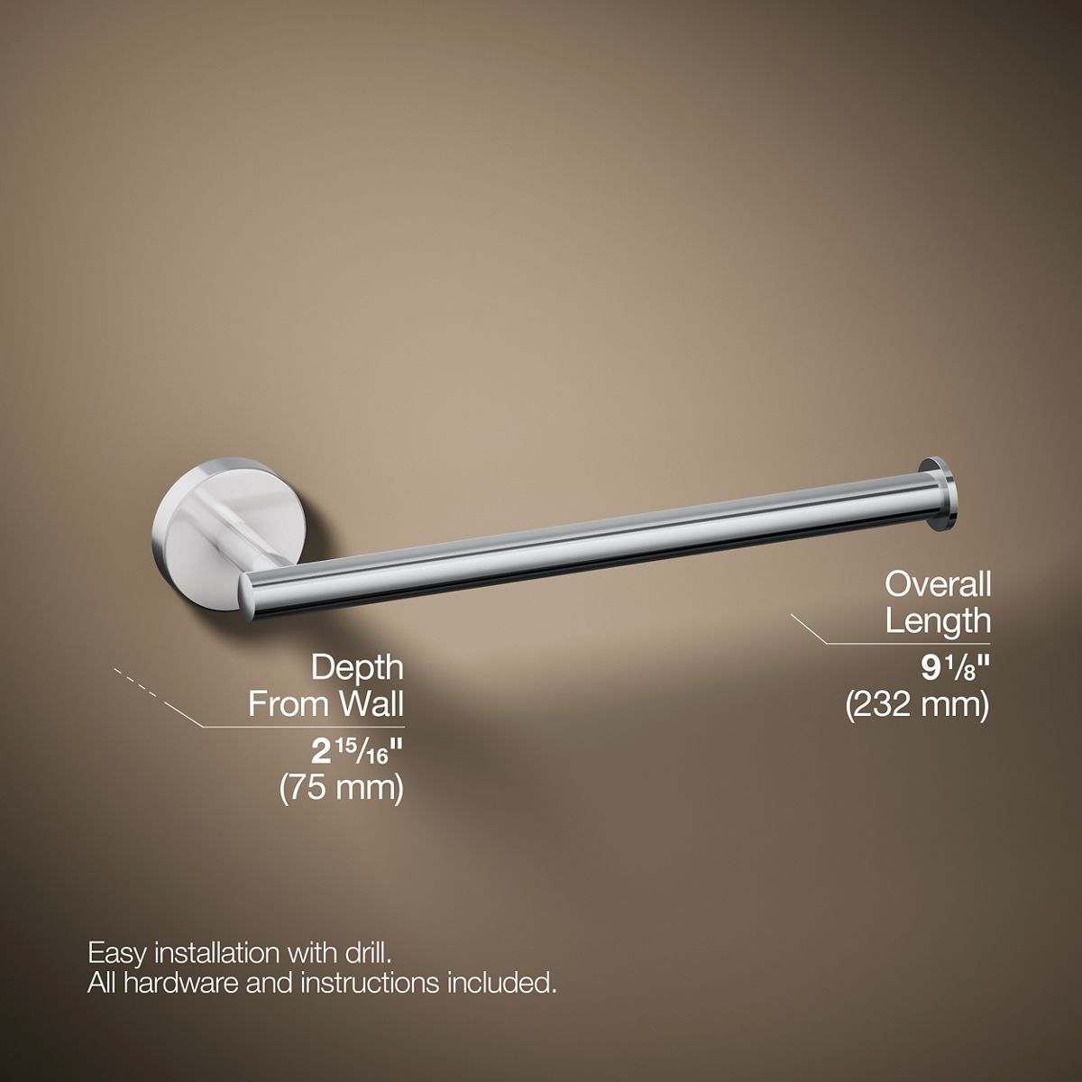3/4 view of product with dimensions