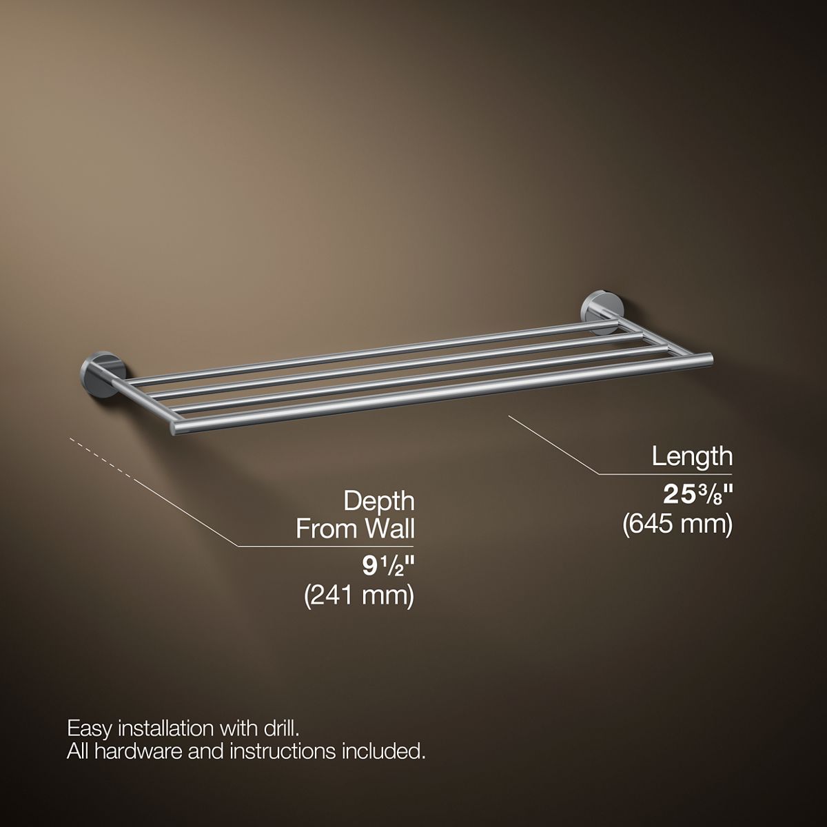 3/4 view of product with dimensions
