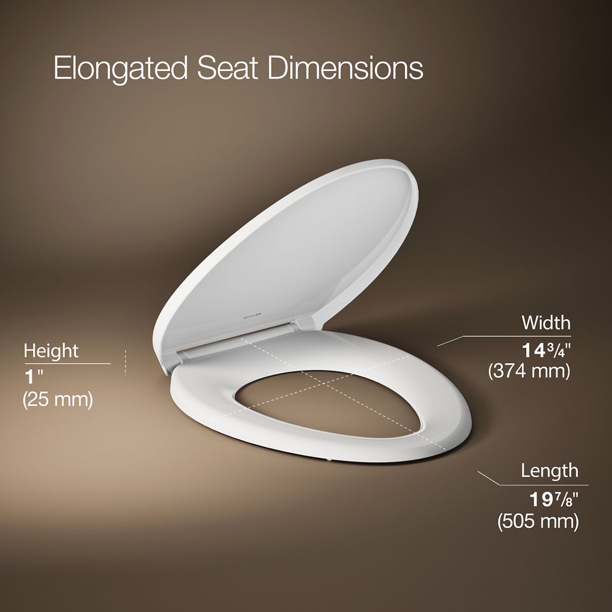 3/4 view of product with dimensions