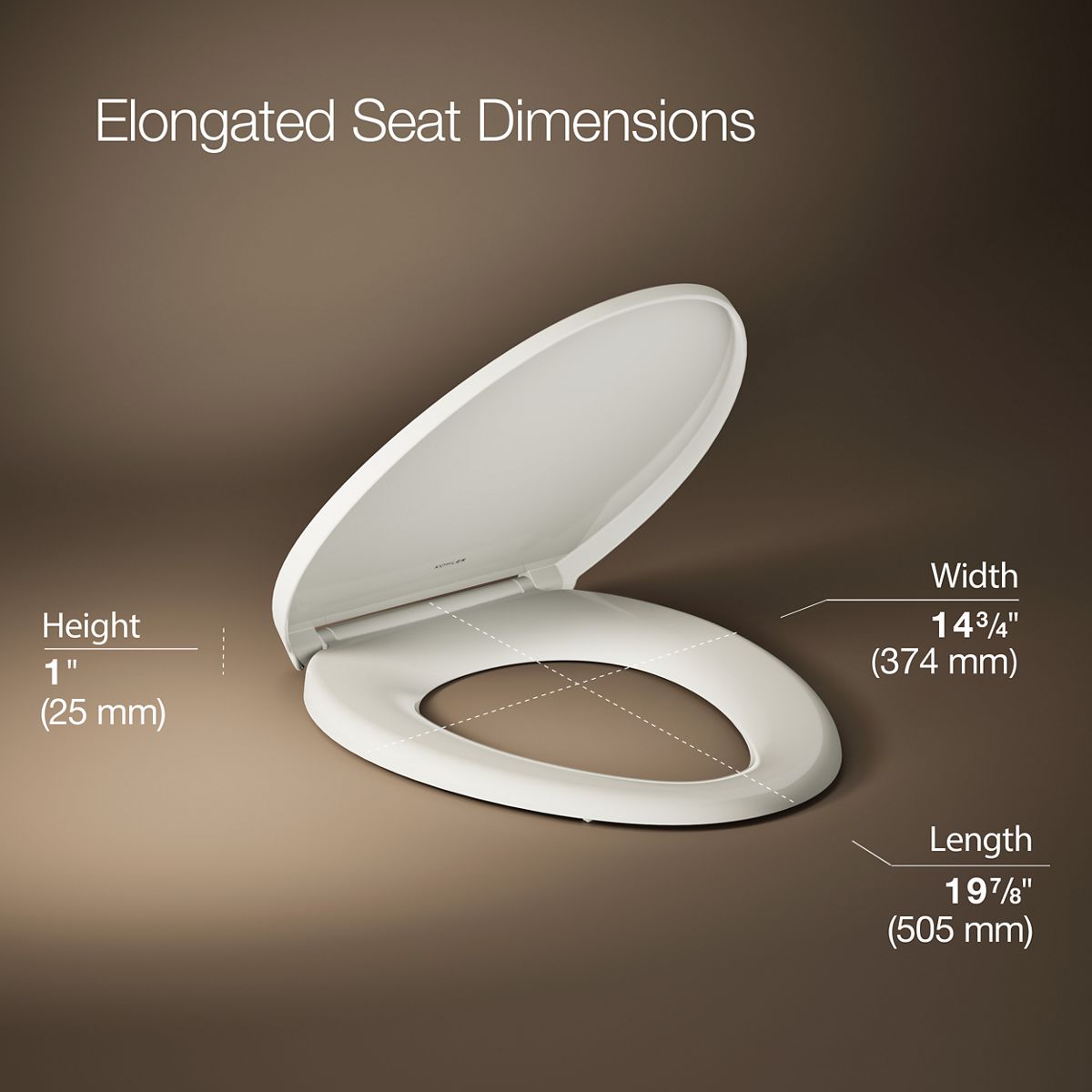 3/4 view of product with dimensions