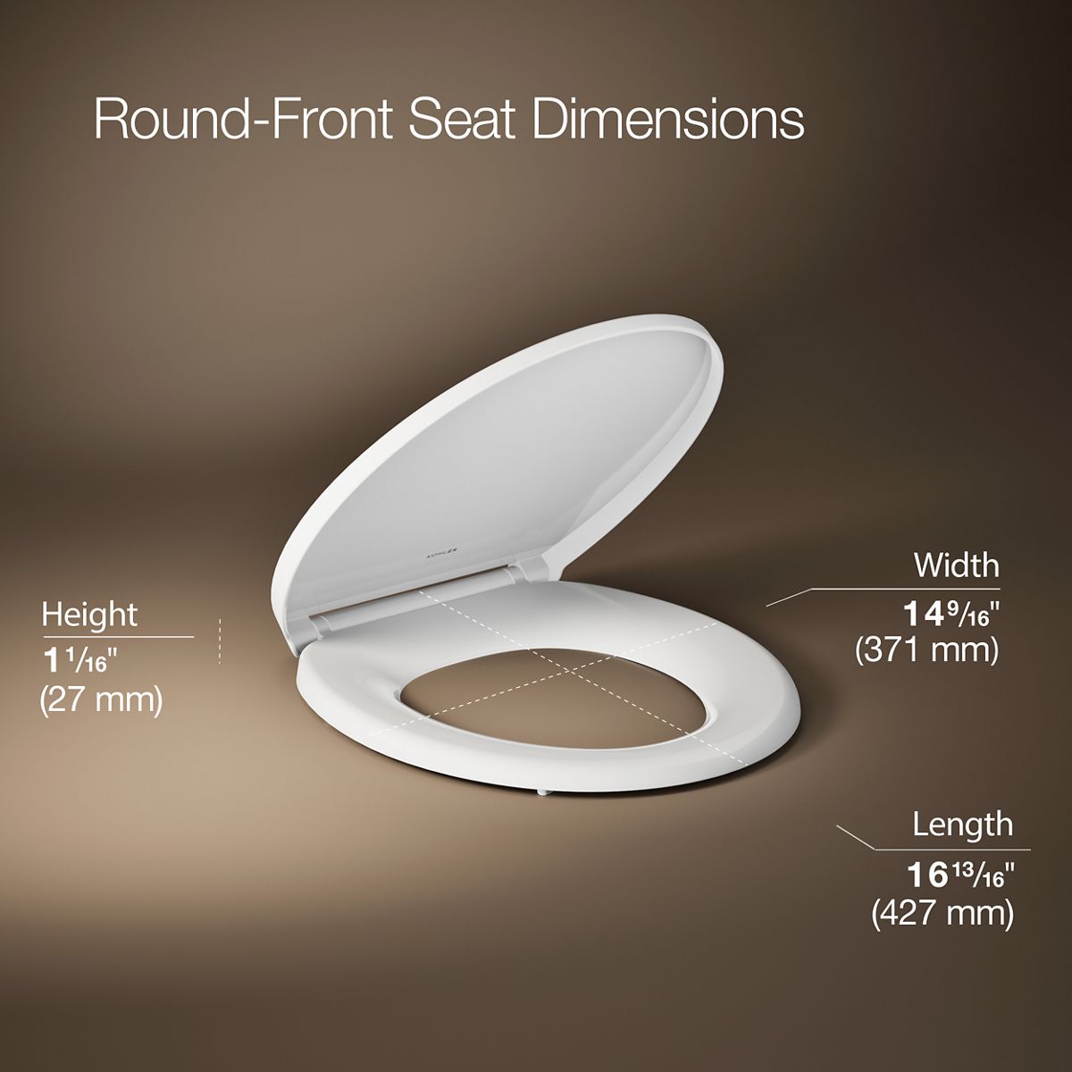 3/4 view of product with dimensions