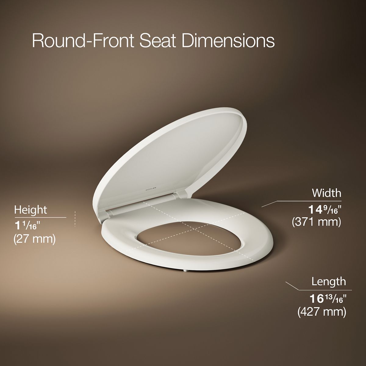 3/4 view of product with dimensions