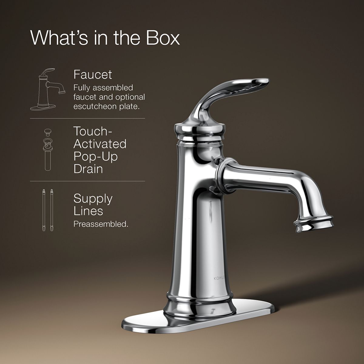 フォード Bellera Single-Handle Bathroom Sink Faucet | K-27379-4 | KOHLER