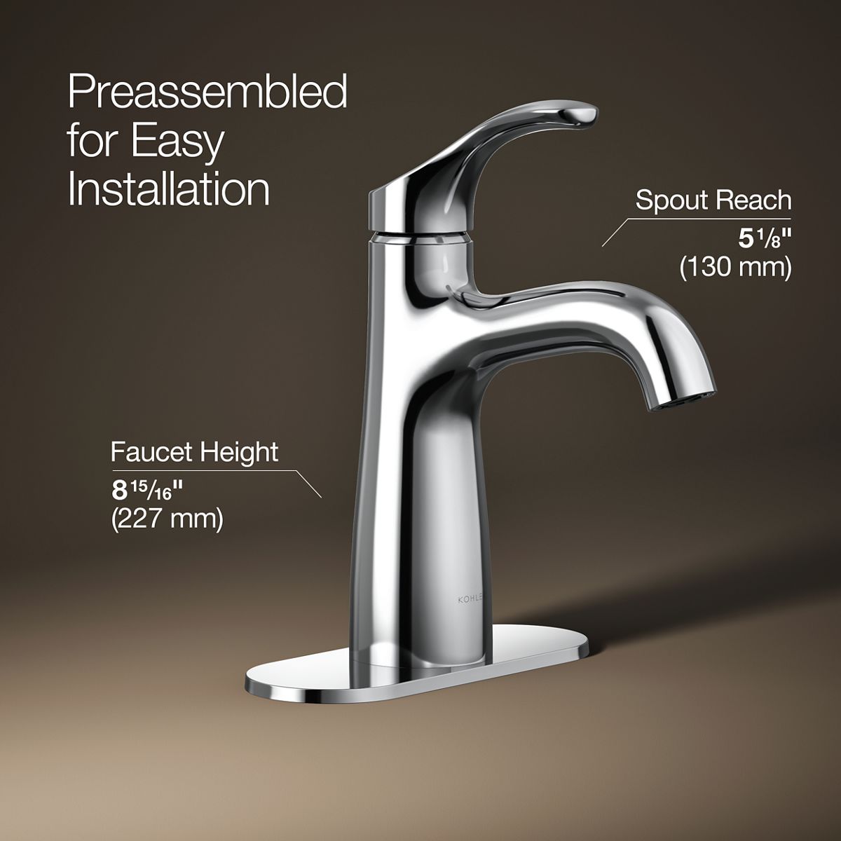 3/4 view of product with dimensions