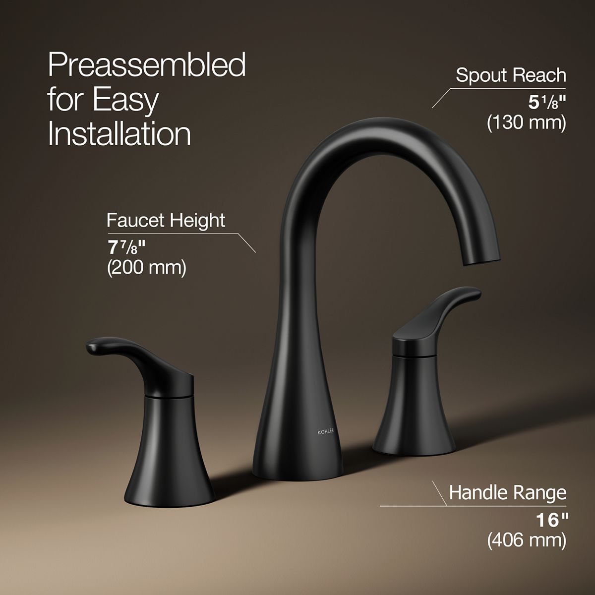 3/4 view of product with dimensions
