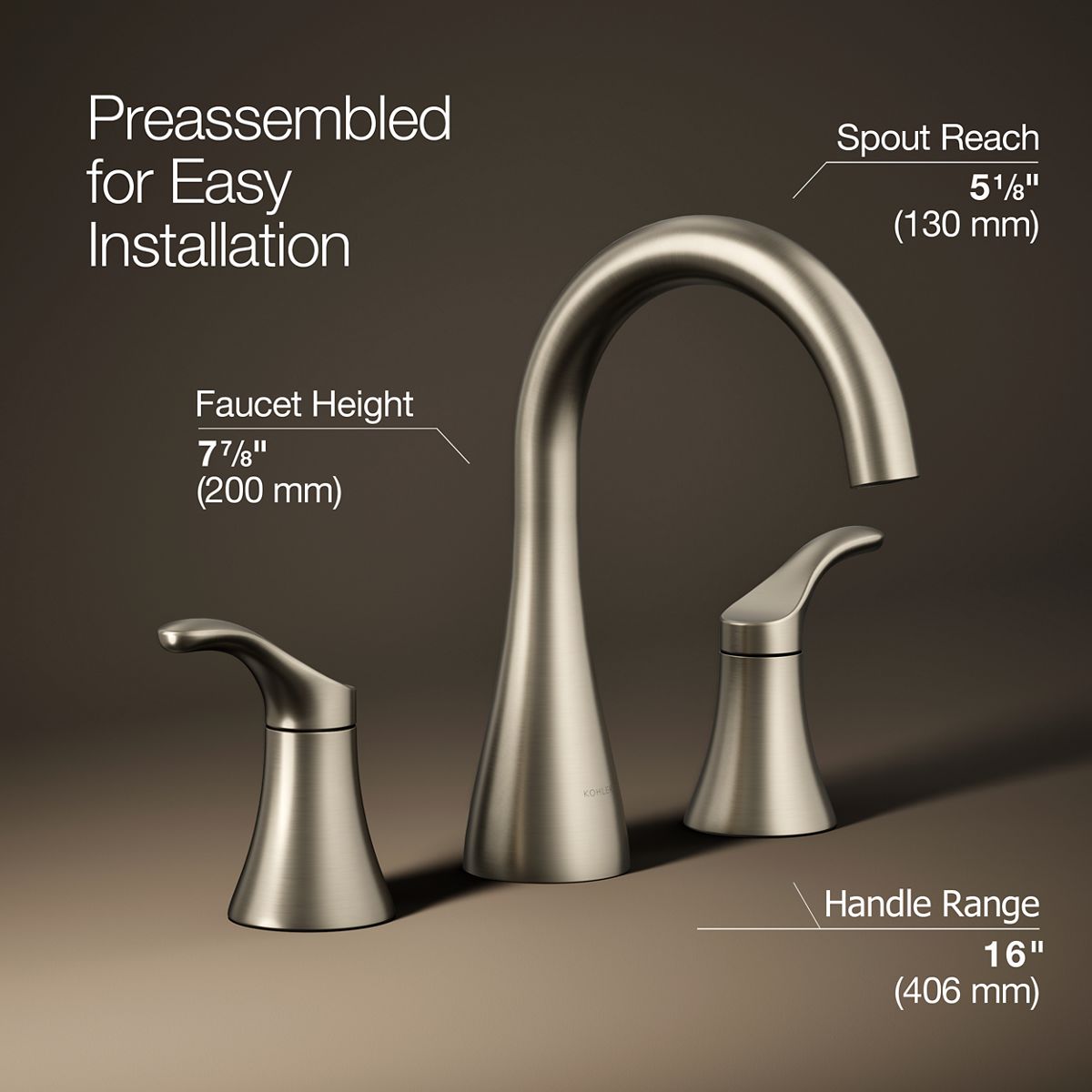 3/4 view of product with dimensions