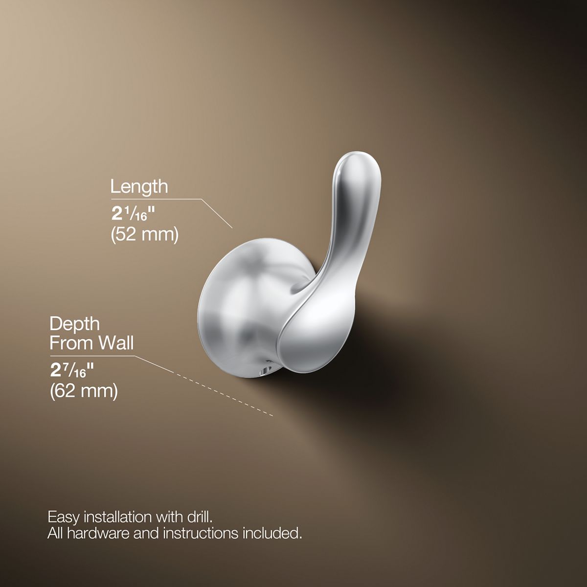 3/4 view of product with dimensions