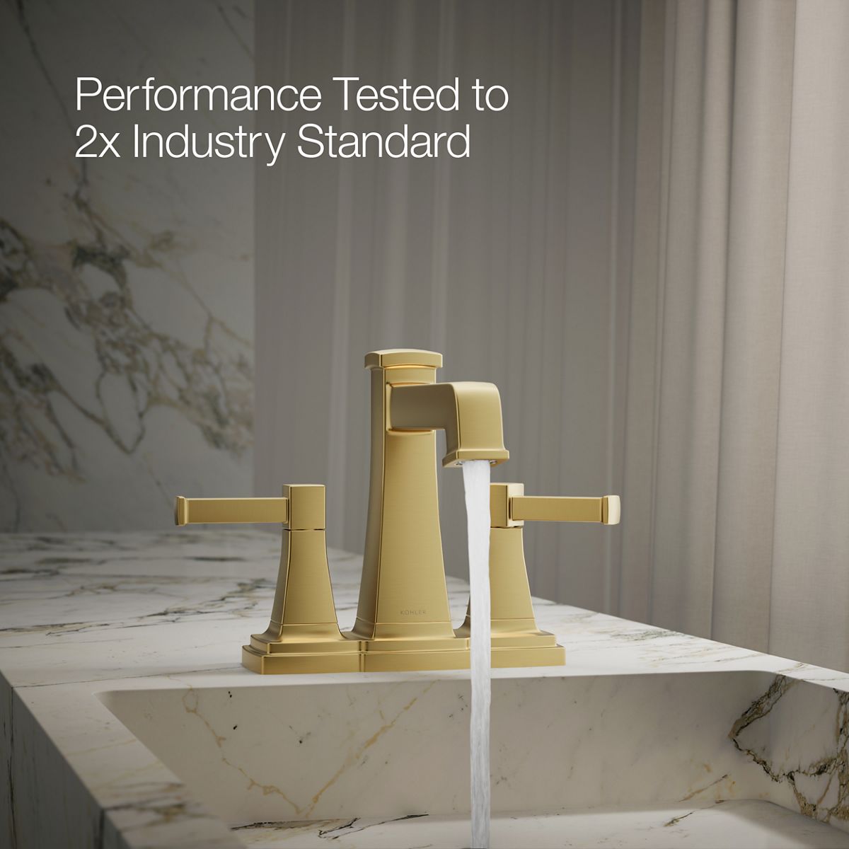Riff Centerset Bathroom Sink Faucet | K-27398-4N | KOHLER