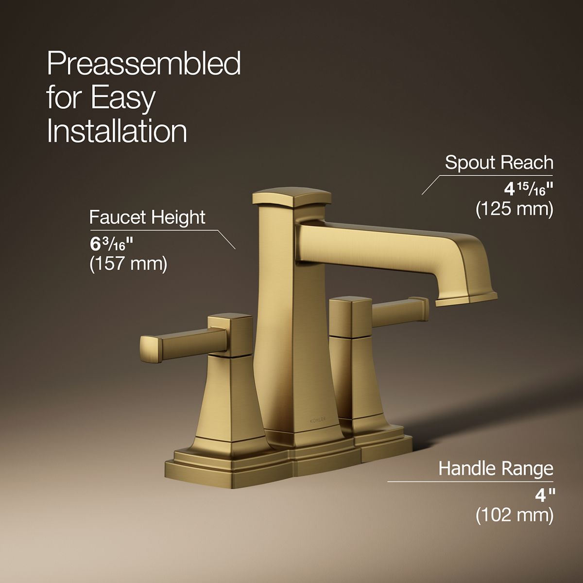 Riff Centerset Bathroom Sink Faucet | K-27398-4 | KOHLER