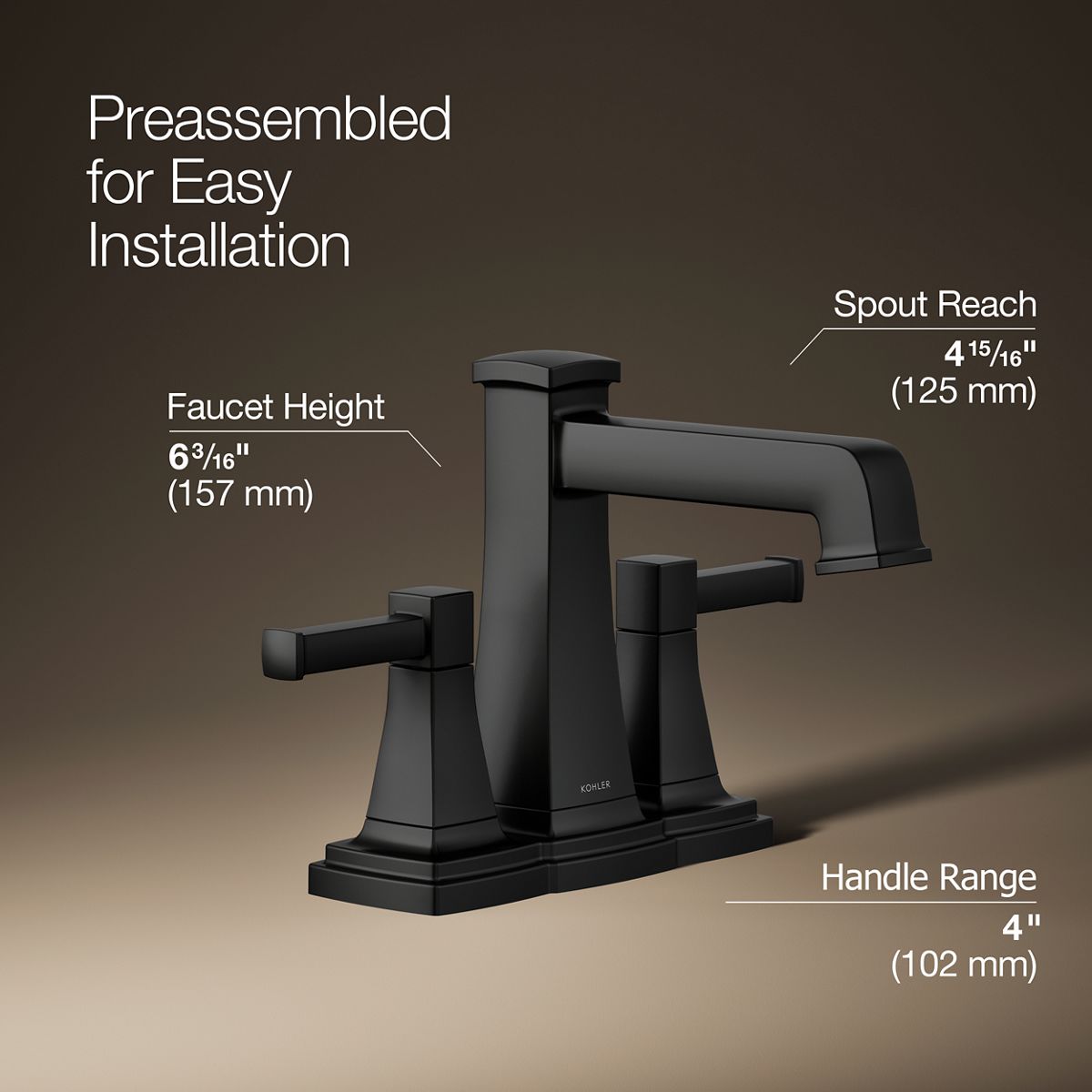 3/4 view of product with dimensions
