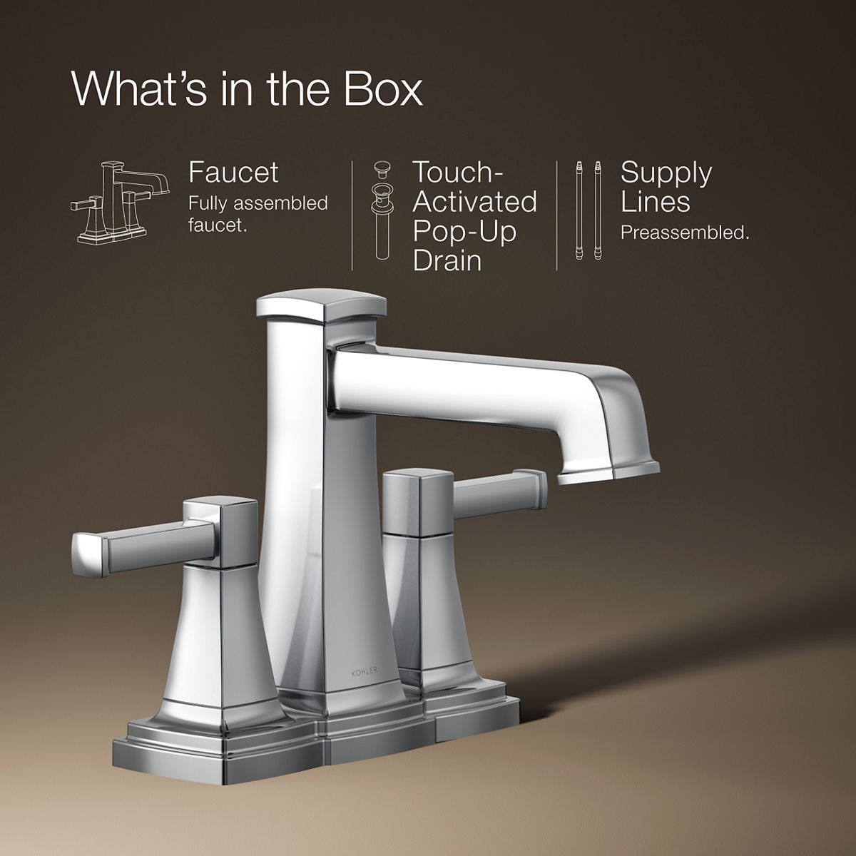 Riff Centerset Bathroom Sink Faucet | K-27398-4 | KOHLER
