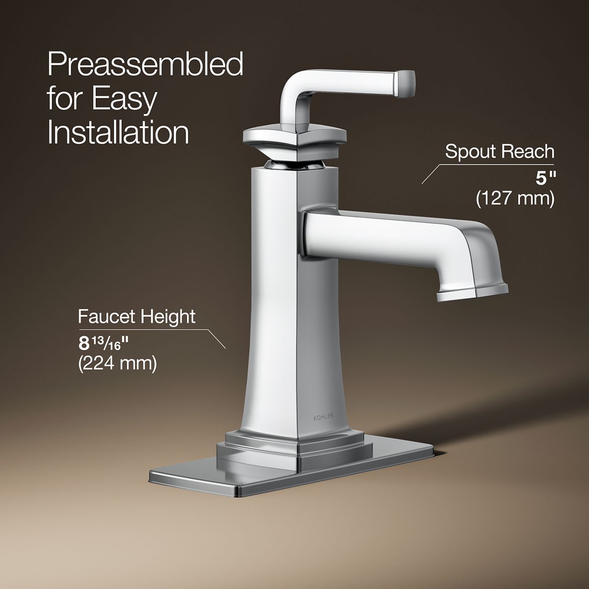 3/4 view of product with dimensions