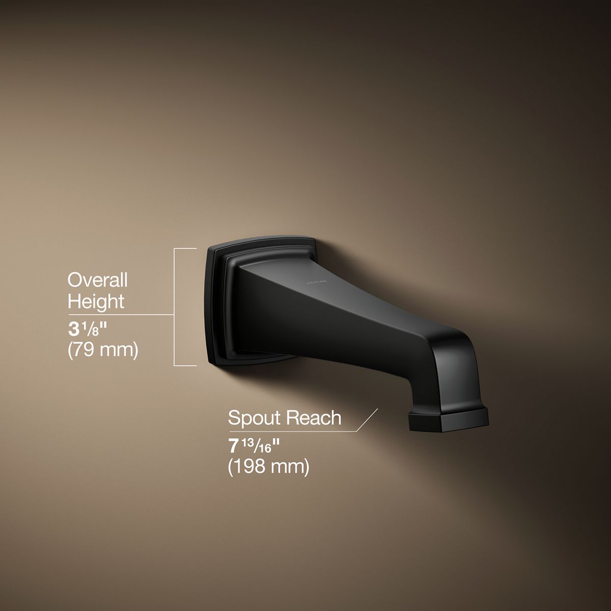 3/4 view of product with dimensions