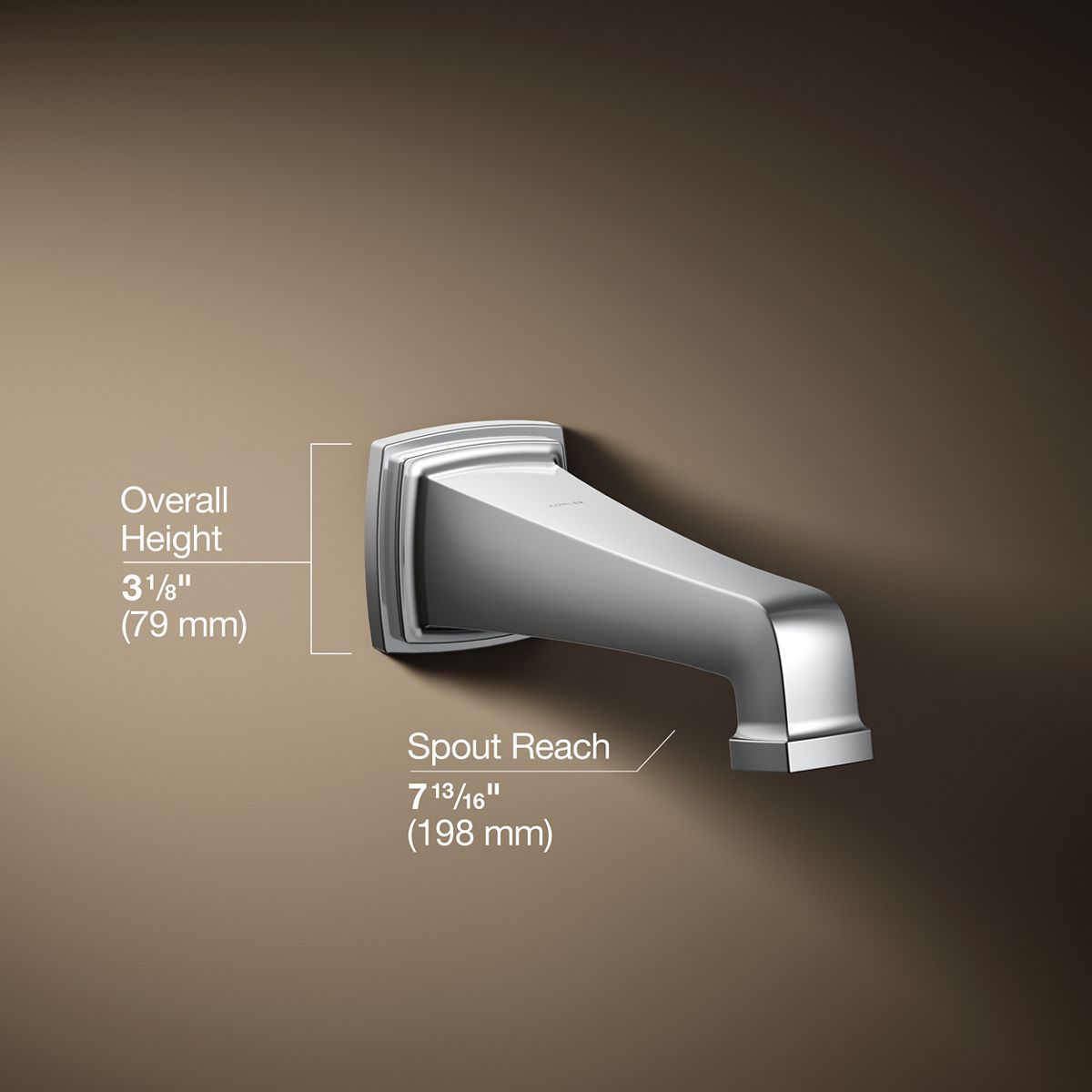 3/4 view of product with dimensions