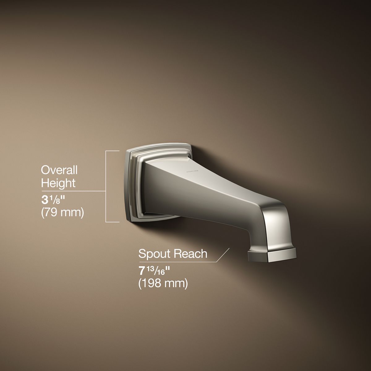 3/4 view of product with dimensions