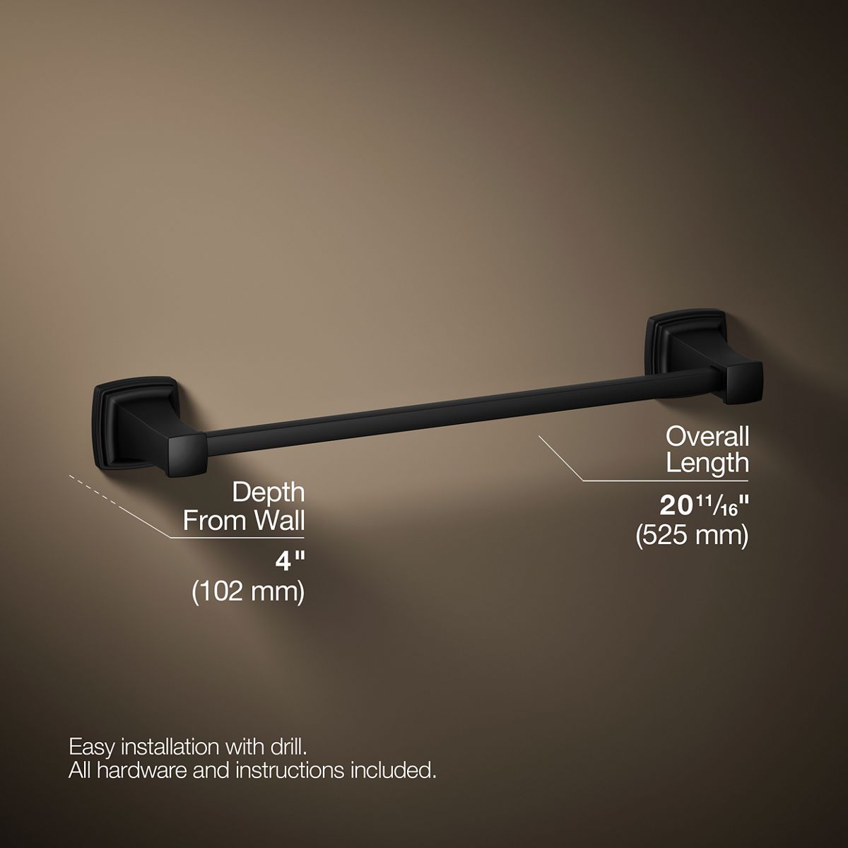 3/4 view of product with dimensions