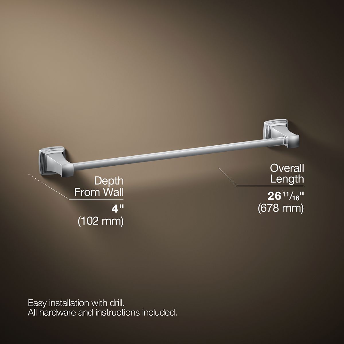 3/4 view of product with dimensions