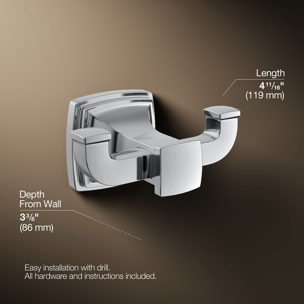 3/4 view of product with dimensions