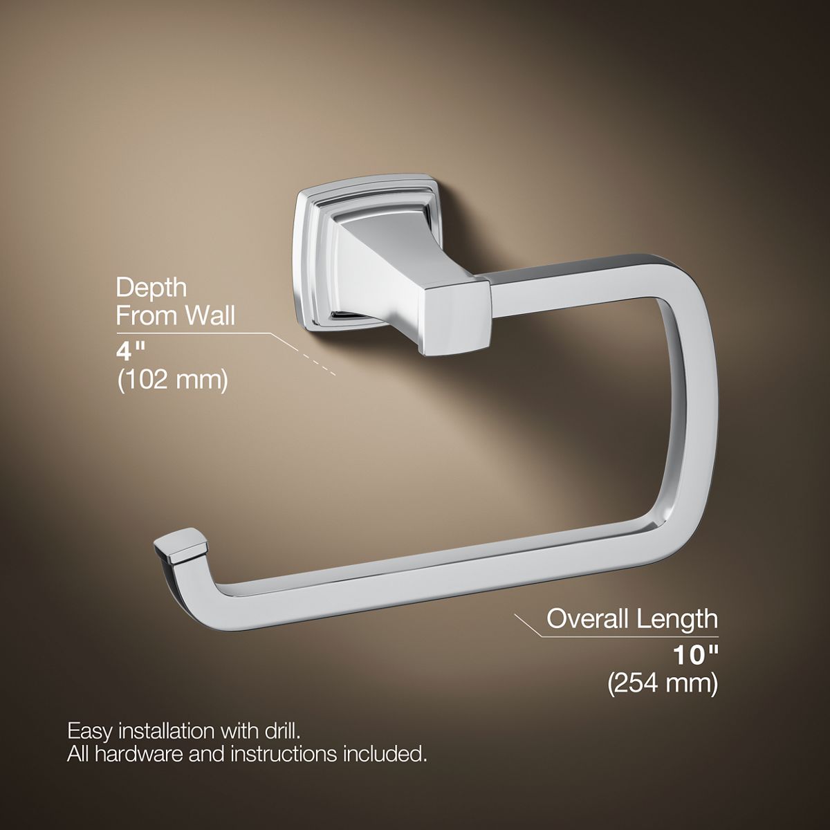 3/4 view of product with dimensions