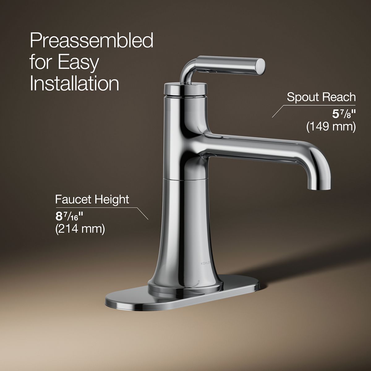 3/4 view of product with dimensions