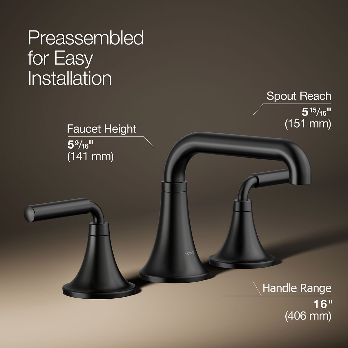 3/4 view of product with dimensions