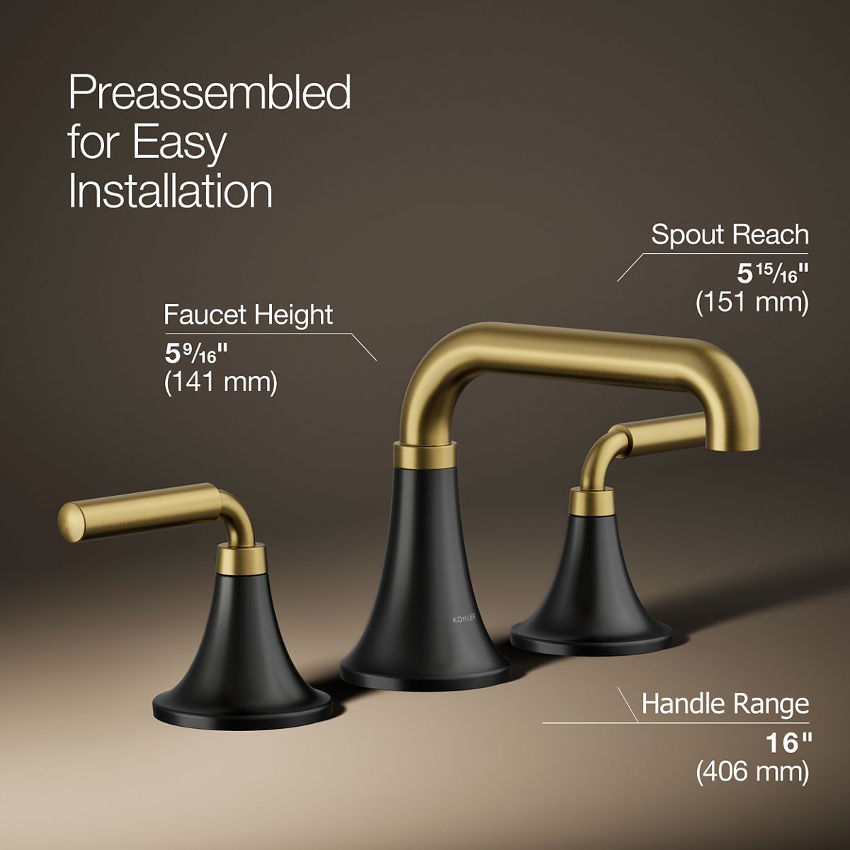 3/4 view of product with dimensions