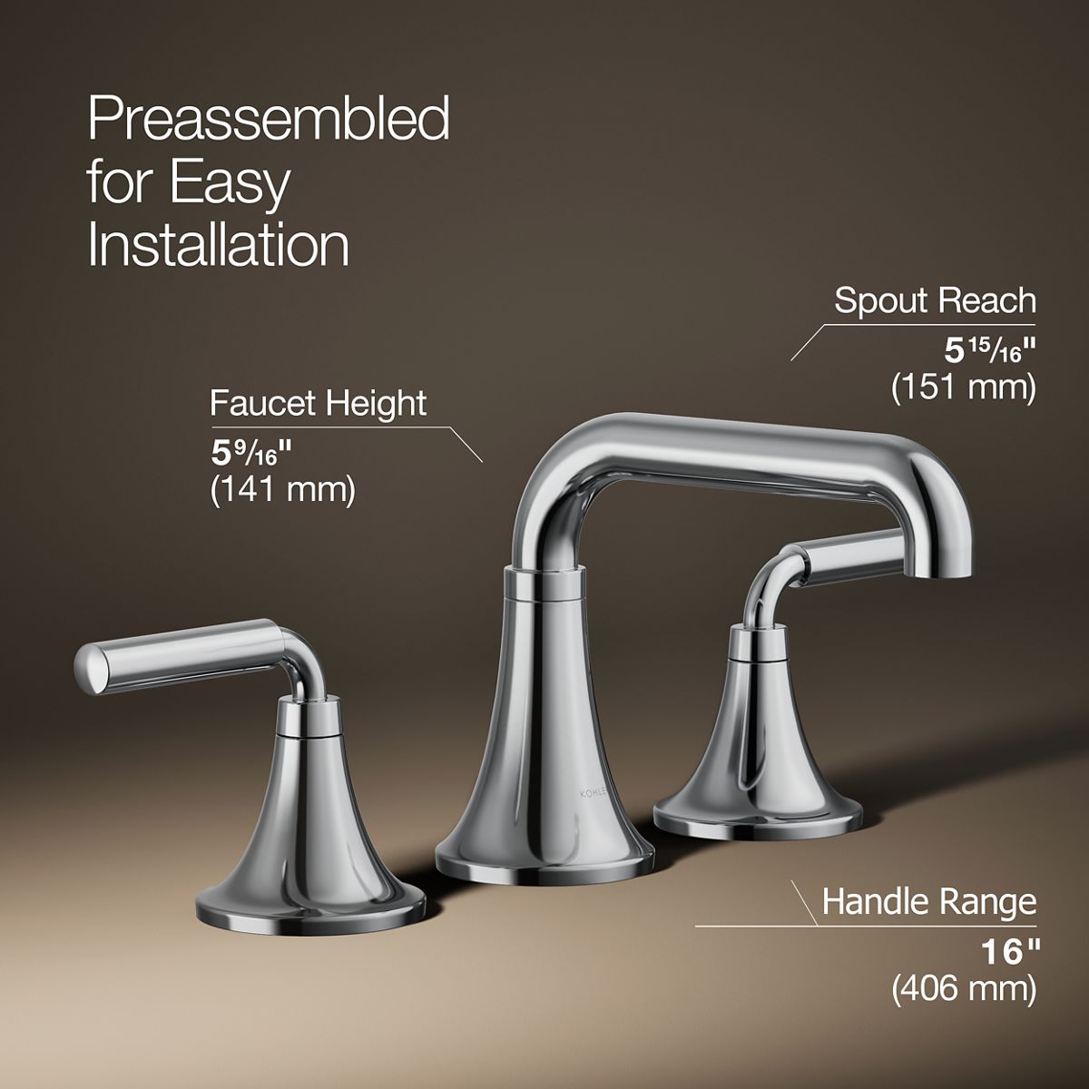 3/4 view of product with dimensions