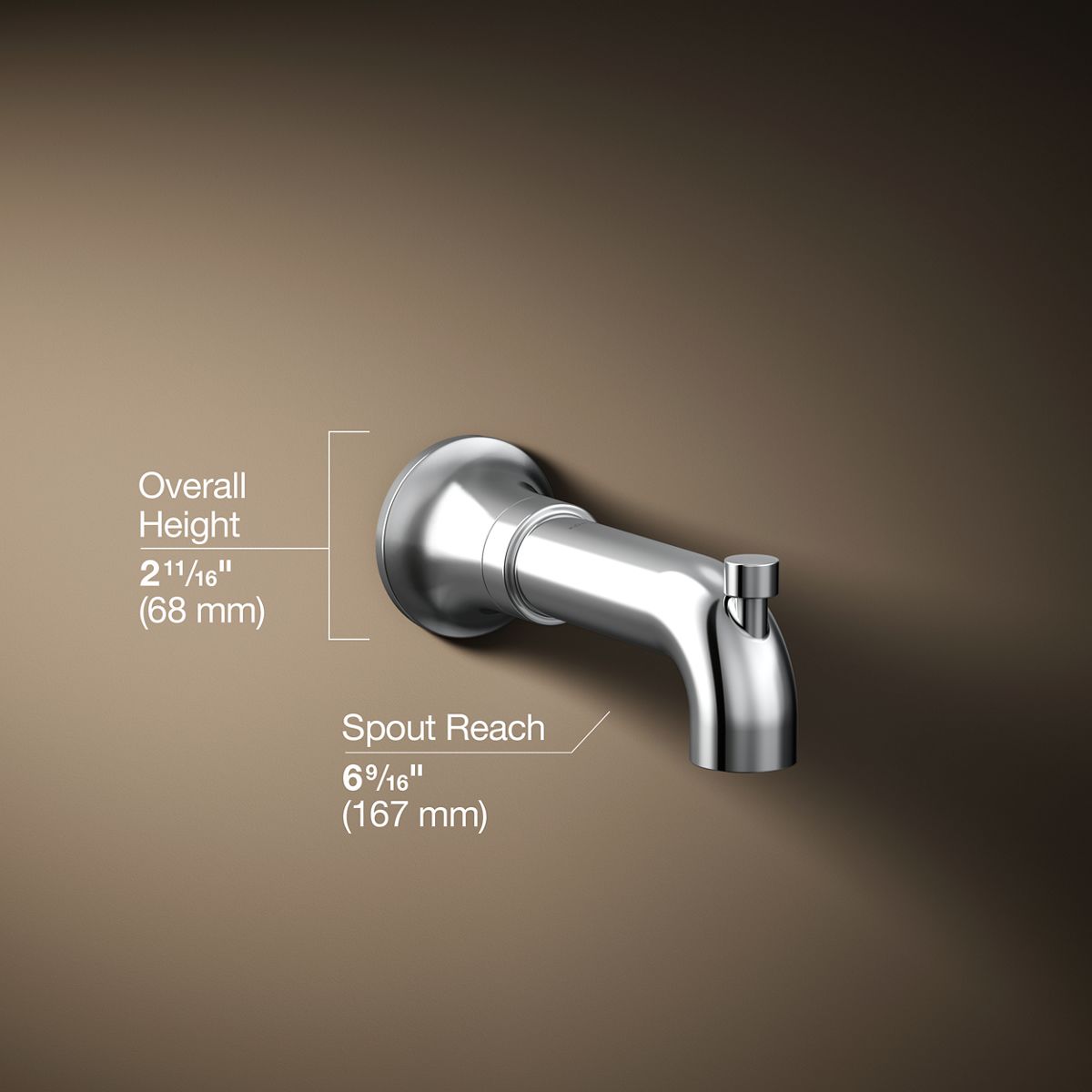 3/4 view of product with dimensions