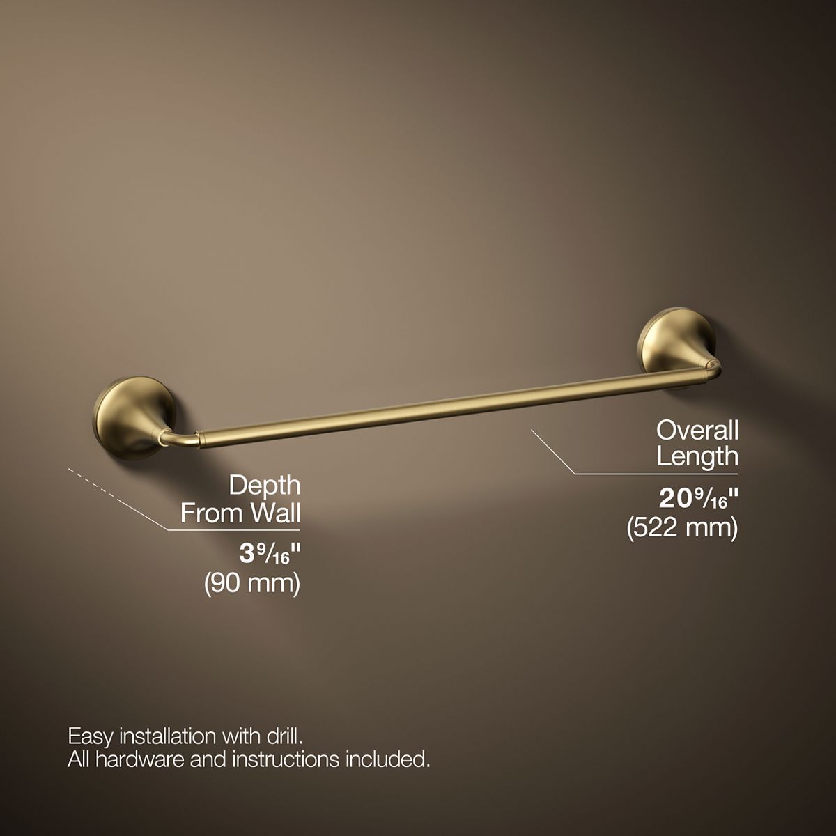 3/4 view of product with dimensions